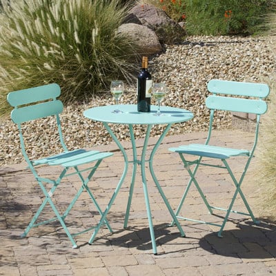 Three Posts Bosch 3 Piece Bistro Set Blue Wayfair summer preview sale