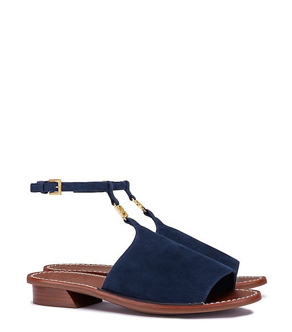 Tory Burch GEMINI LINK ANKLE-STRAP SANDAL Royal Navy Blue tory burch Private Sale 
