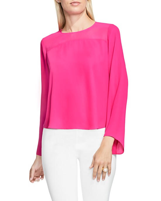 VINCE CAMUTO Bell Sleeve Blouse - 100% Bloomingdale's Exclusive Pop Pink