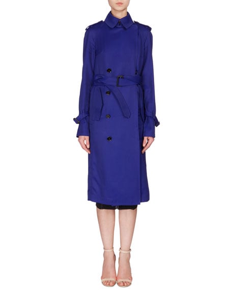Victoria Beckham Fluid Double-Breasted Trench Coat Deep Cobalt trench coats spring 2017