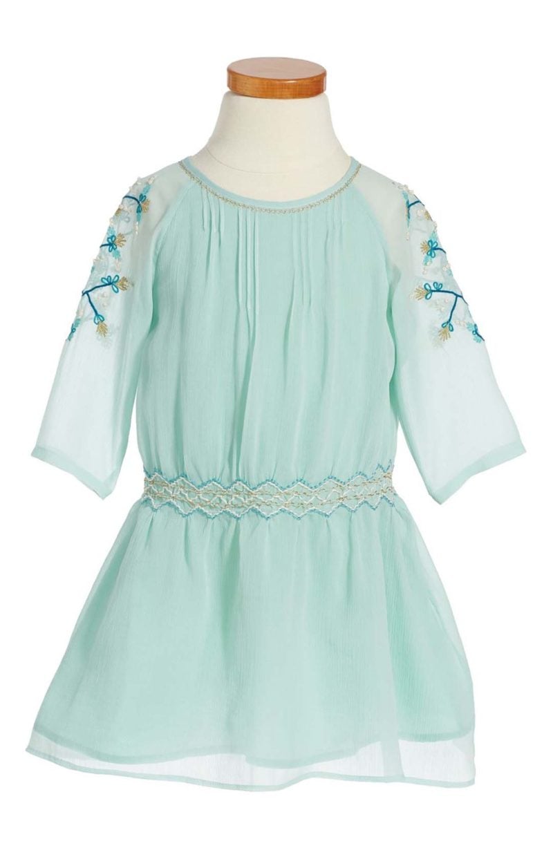 WILD & GORGEOUS Arielle Embroidered Dress Aqua Little Girls easter dresses for little girls 2017 style