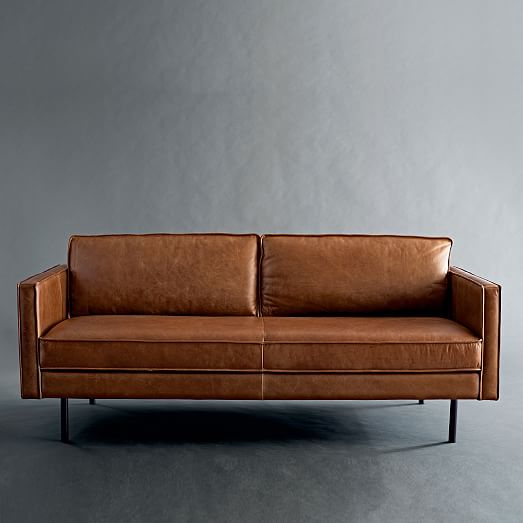 West Elm Axel Leather Sofa (89") Saddle Leather west elm buy more save more sale