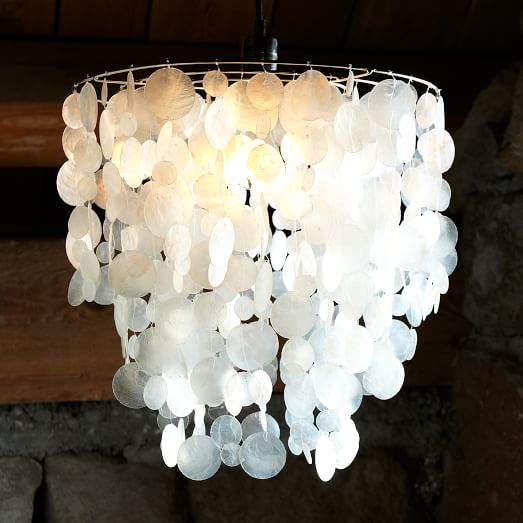 West Elm Capiz Round Pendant - White west elm buy more save more sale