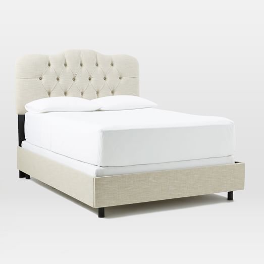 West Elm Halsey Upholstered Tufted Bed west elm buy more save more sale