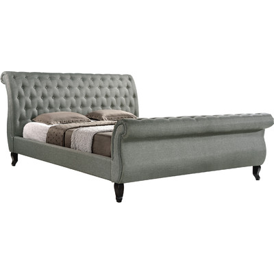 Wholesale Interiors Baxton Studio Tufted Upholstered Sleigh Bed Grey Wayfair upholstered furniture sale