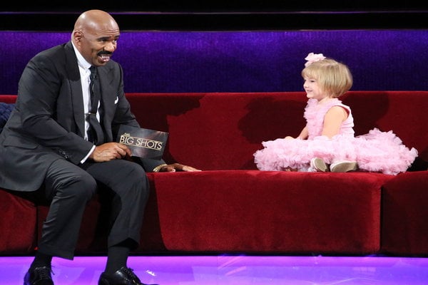  Watch Little Big Shots Season 2 Episode 2 "Little Barber Shop" Videos, Sunday, March 12, 2017. See adorable four year old, Ansleigh Clark of Saint Augustine, Florida chat with Steve Harvey and her parents about the haircut (mullet) she gave herself. The YouTube video of her "activity" with scissors generated over 14 million views. In the video below the future hairdresser "cut" Steve's hair. PS: Wasn't her pink tutu dress cute?! Here are a few similar tutu dresses for your little girl.