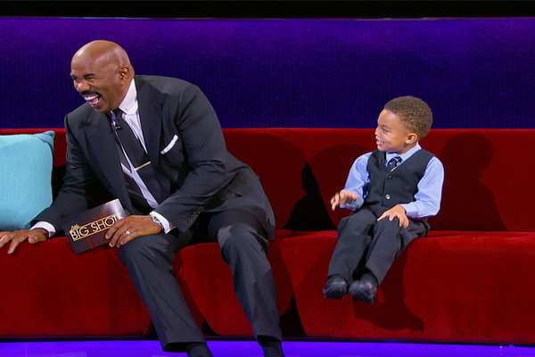 Watch Little Big Shots Season 2 Episode 1 "We're Back" videos (Sunday, Marcy 5, 2017): See adorable and (very famous!) five year old ministry leader Caleb Serrano of Greensboro, North Carolina talk to Steve Harvey about his pop pop who taught him how to sing. I loved watching him sing for the crowd. He's such an inspirational young man!