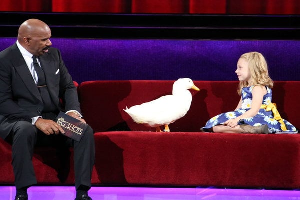  Watch Little Big Shots Season 2 Episode 3 "New Sheriff In Town" Videos, Sunday, March 19, 2017. Meet six year old Kylie and her duck best friend "Snowflake" of Freeport, Maine. They are too cute! Kylie tried to convince Steve Harvey to kiss the duck. This was such a cute little segment. Be sure to watch! I'm pretty sure I need a pekin duck now. ;)