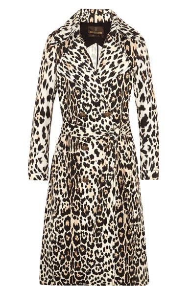 ROBERTO CAVALLI Leopard-print cotton-twill trench coat  trench coats spring 2017