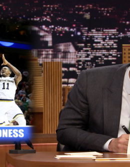 Watch Jimmy Fallon write thank you notes to March Madness, the little girl who interrupted BBC dad, Guinness, Shamrock Shake, and more on the St. Patrick's Day (Friday, March 17, 2017) episode of the Tonight Show Starring Jimmy Fallon.