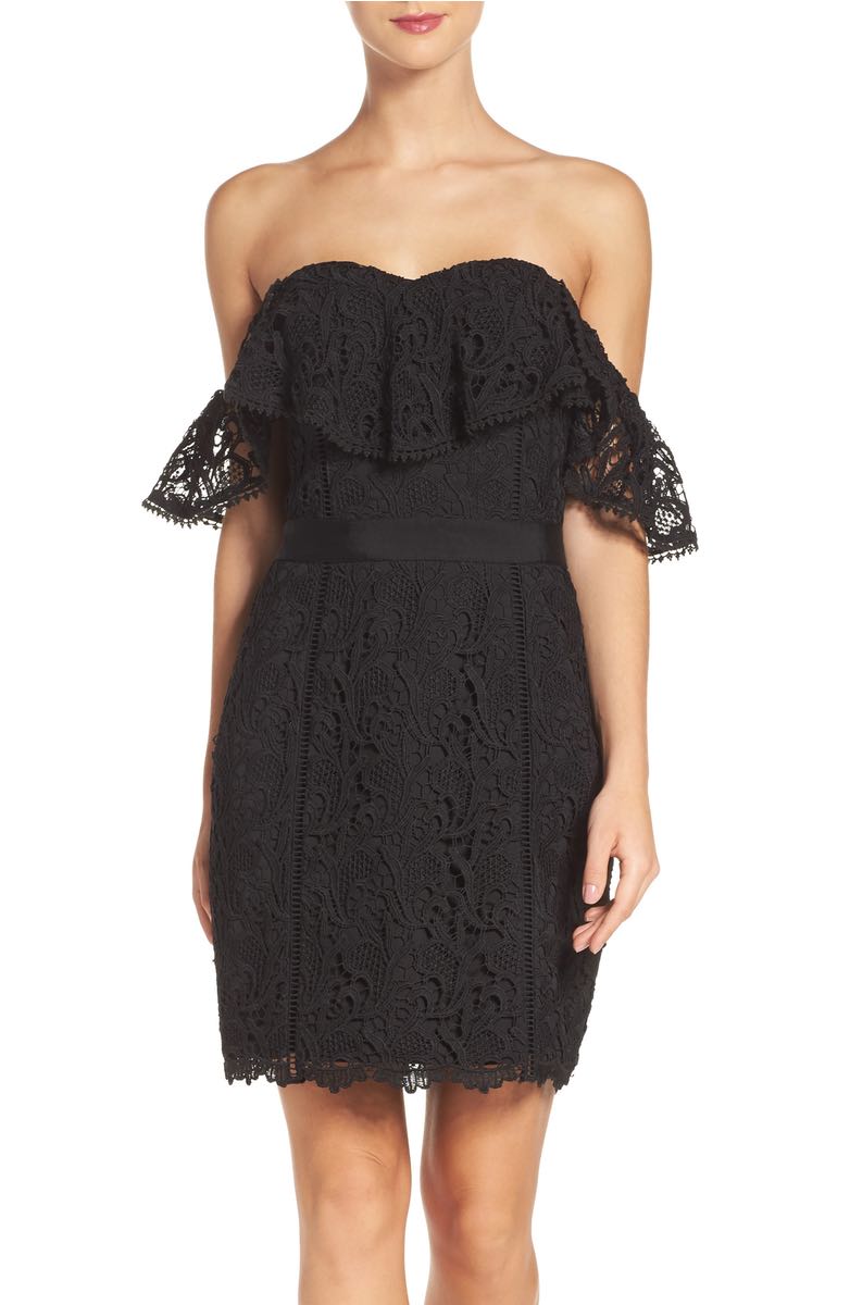 Adelyn Rae Strapless Lace Dress Black strapless dresses kentucky derby