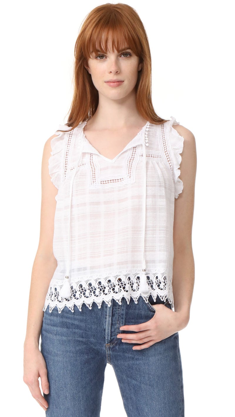BB Dakota Carrieann Novelty Lace Trim Top White Shopbop event of the season sale