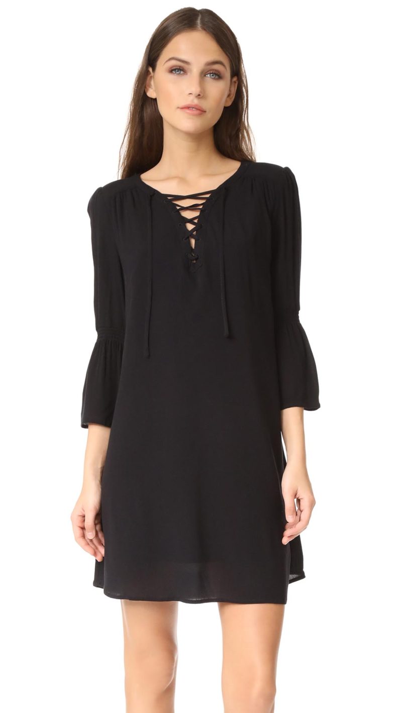 BB Dakota Jack by BB Dakota Simone Lace Front Dress Bell Sleeves Black long sleeve dresses easter 2017