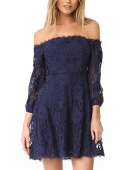 BB Dakota R.S.V.P by BB Dakota Jasmin Off Shoulder Oilslick Blue Shopbop event of the season sale