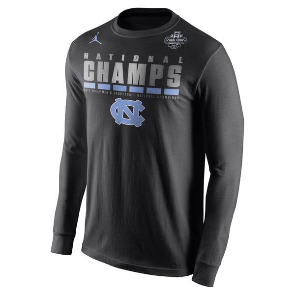 Brand Jordan North Carolina Tar Heels Black 2017 NCAA Men's Basketball National Champions Celebration Long Sleeve T-Shirt North Carolina Tar Heels 2017 NCAA Men's Basketball Champions