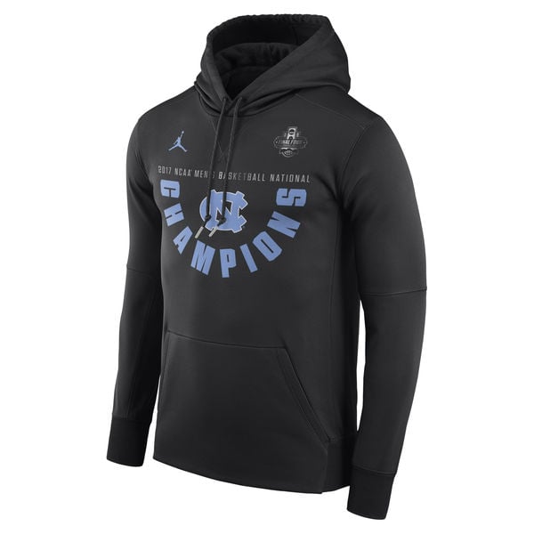 Brand Jordan North Carolina Tar Heels Black 2017 NCAA Men's Basketball National Champions Locker Room Performance Pullover Hoodie North Carolina Tar Heels 2017 NCAA Men's Basketball Champions