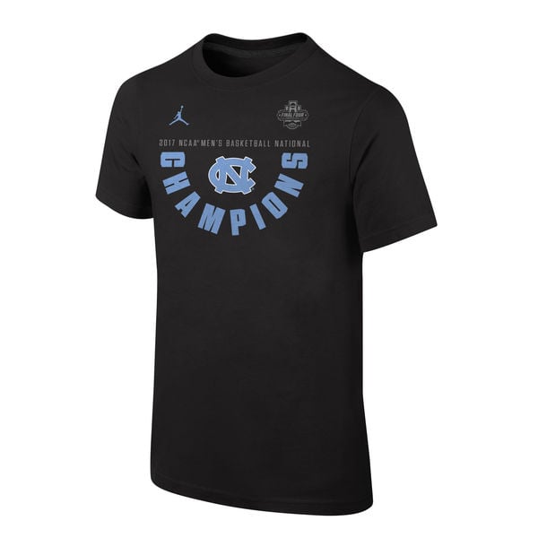 Brand Jordan North Carolina Tar Heels Youth Black 2017 NCAA Men's Basketball National Champions Locker Room T-Shirt North Carolina Tar Heels 2017 NCAA Men's Basketball Champions