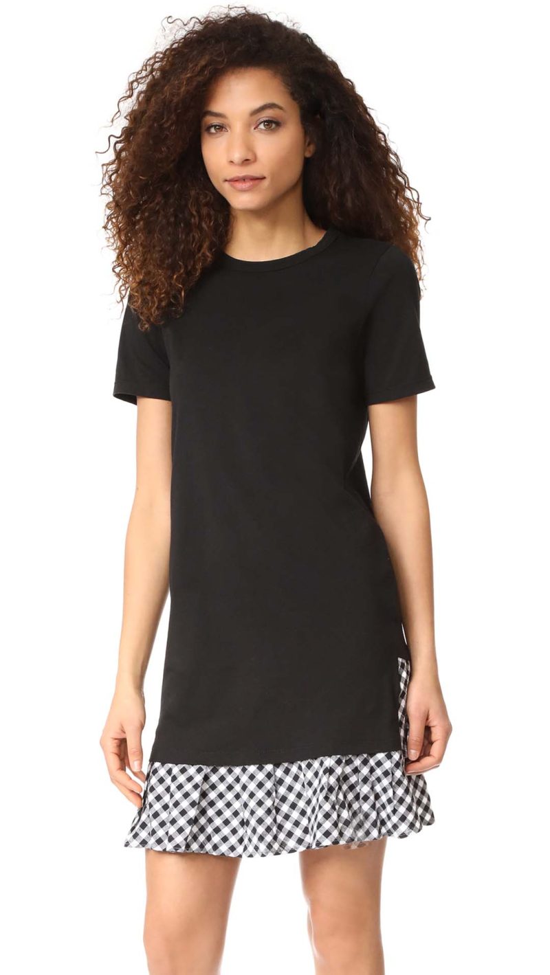 Clu Ruffle Tee Dress Black Gingham dresses Shopbop