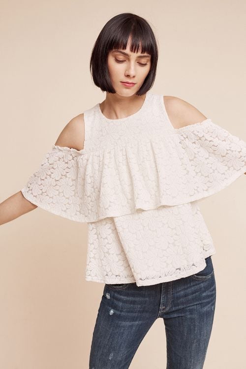 Deletta Lileas Open-Shoulder Top White Anthropologie surprise sale