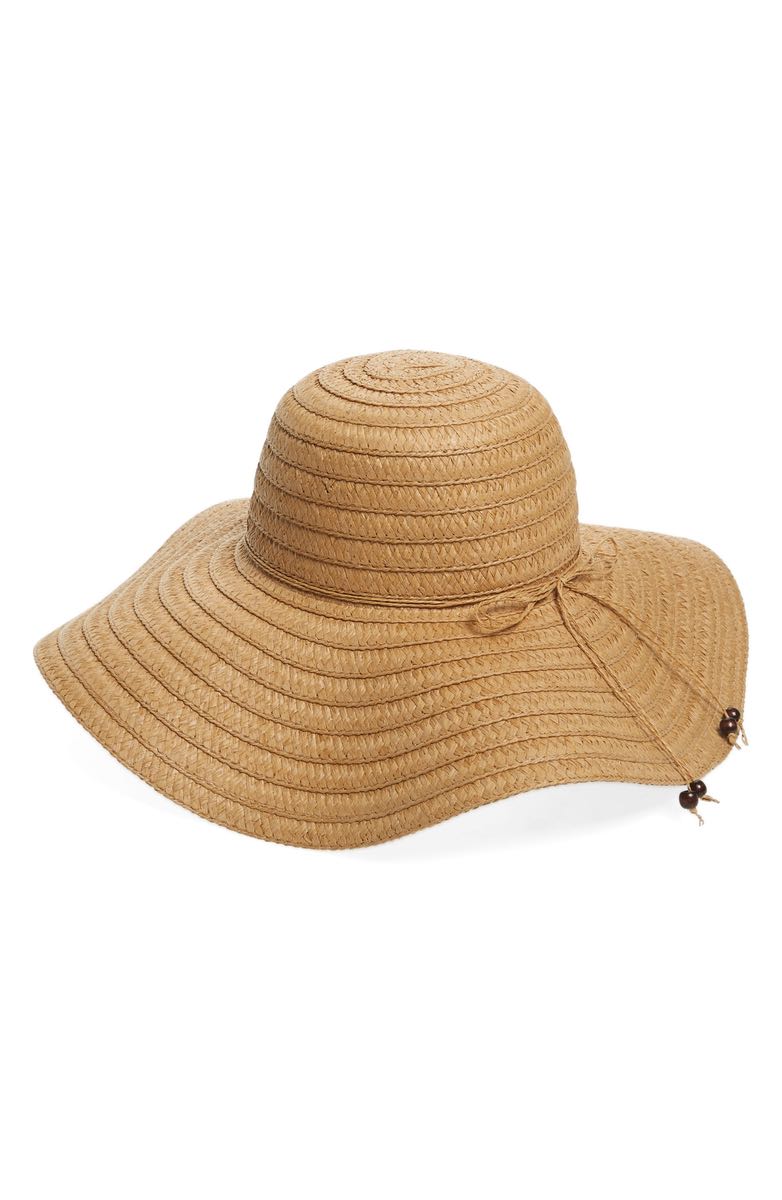 EMANUEL GERALDO Floppy Straw Hat Natural kentucky derby hats