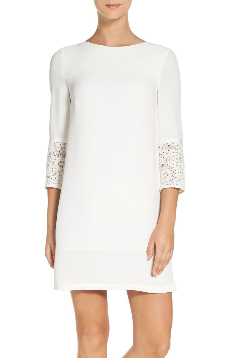 FRENCH CONNECTION Ensor Crepe Sheath Dress Summer White long sleeve dresses easter 2017