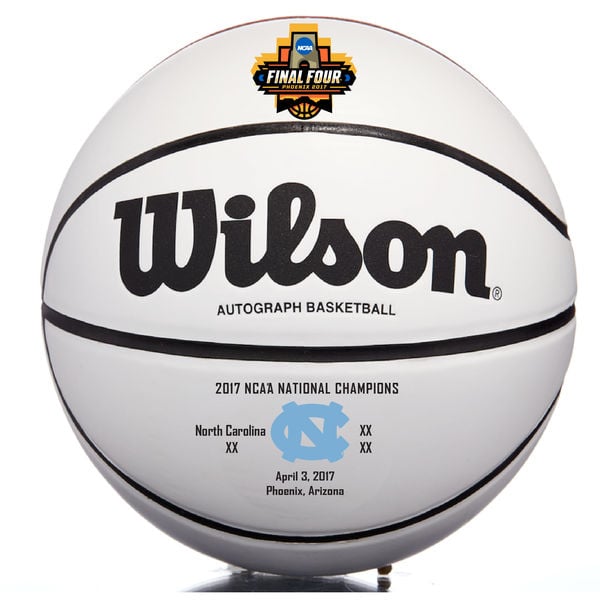 Fanatics Authentic North Carolina Tar Heels 2017 NCAA Men's Basketball National Champions Official Size White Panel Basketball North Carolina Tar Heels 2017 NCAA Men's Basketball Champions