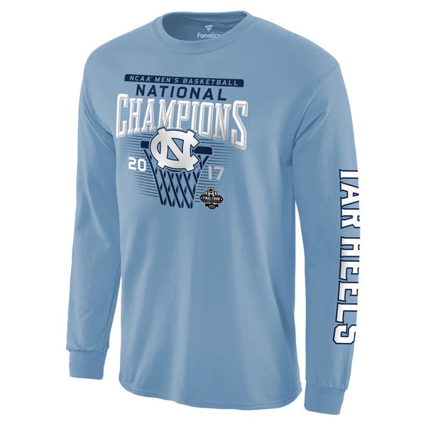 Fanatics Branded North Carolina Tar Heels Carolina Blue 2017 NCAA Men's Basketball National Champions Saguaro Long Sleeve T-Shirt