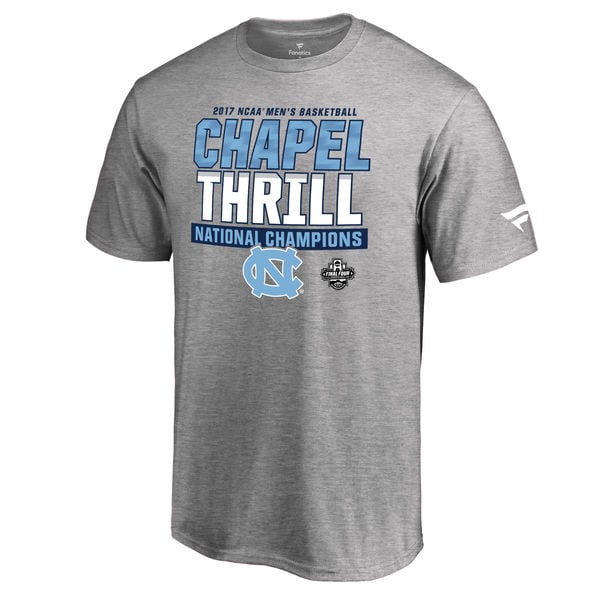 Fanatics Branded North Carolina Tar Heels Heather Gray 2017 NCAA Men's Basketball National Champions Hildalgo T-Shirt