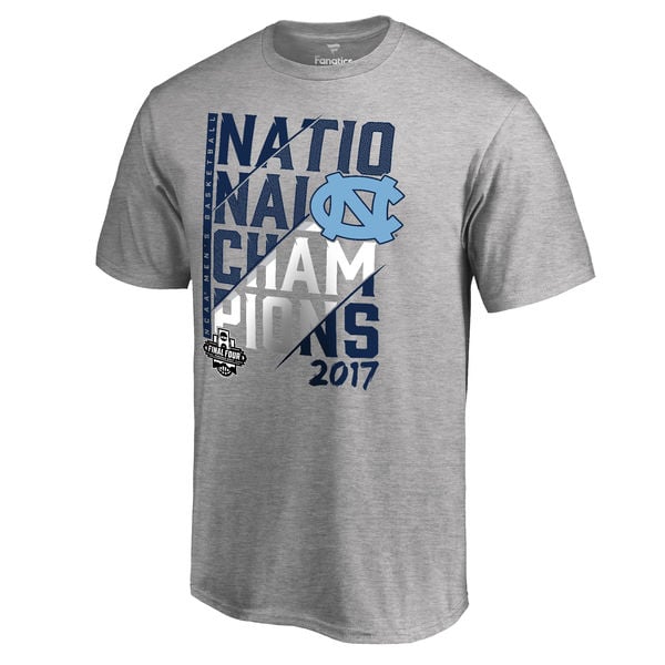 Fanatics Branded North Carolina Tar Heels Heather Gray 2017 NCAA Men's Basketball National Champions Ocotillo Schedule T-Shirt North Carolina Tar Heels 2017 NCAA Men's Basketball Champions