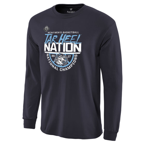 Fanatics Branded North Carolina Tar Heels Navy 2017 NCAA Men's Basketball National Champions Sarival Long Sleeve T-Shirt North Carolina Tar Heels 2017 NCAA Men's Basketball Champions