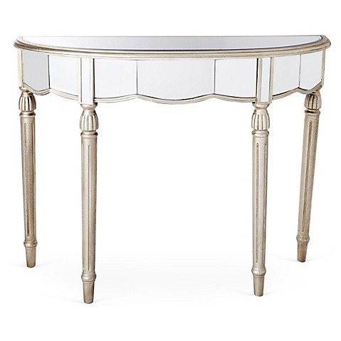 Fisk Mirrored Console Table, Silver One Kings Lane Blowout Sale 