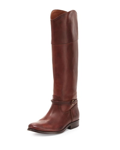 Frye Melissa Seam Leather Knee Boot Brown Neiman Marcus Shoe Sale