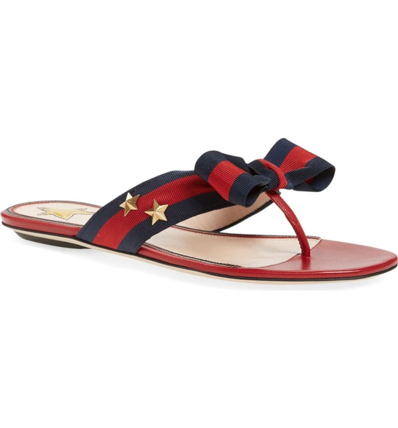 GUCCI 'Aline' Bow Thong Sandal Red bow slides 