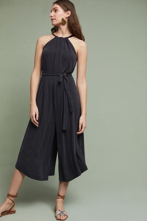 HD in Paris Wide-Leg Halter Jumpsuit Black Anthropologie dresses jumpsuit sale