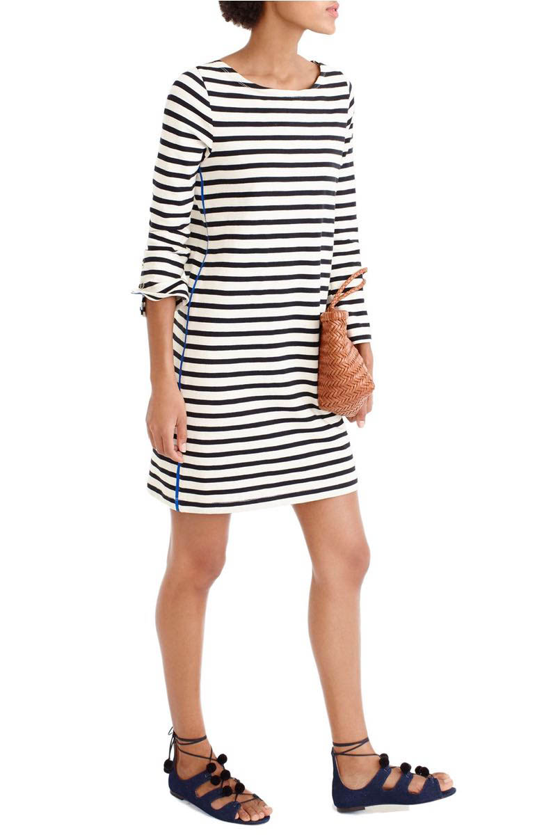 J.CREW Stripe T-Shirt Dress Black White long sleeve dresses easter 2017