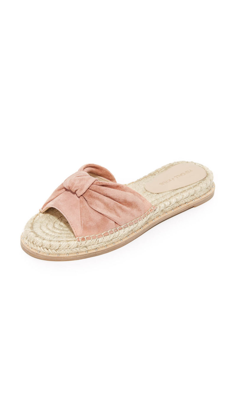 KENDALL + KYLIE Vira Espadrille Slides Dark Natural bow slides spring 2017