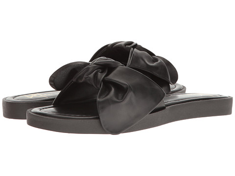 LFL by Lust For Life Jazz Bow Slide Sandals Black Leather bow slides
