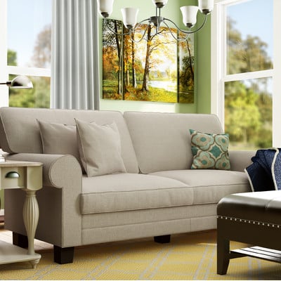 Latitude Run Nell 78" Rolled Arm Sofa Beige Wayfair living room furniture sale