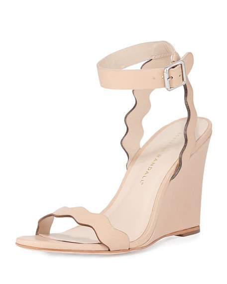 Loeffler Randall Piper Curvy Wedge Sandal, Natural Neiman Marcus Shoe Sale