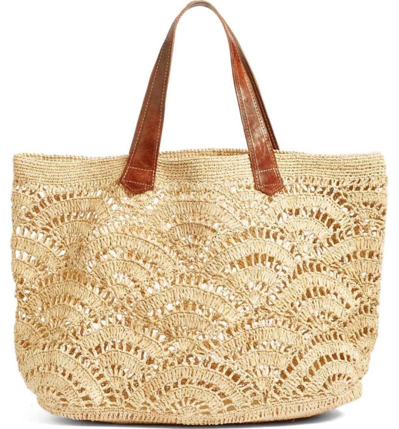 MAR Y SOL Tulum Tote Crocheted Raffia Natural straw totes spring 2017