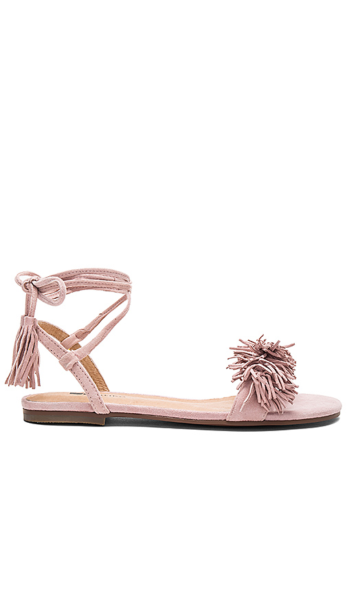 MATIKO Delilah Fringe Flat Sandals Blush Pink flat fringe sandals spring 2017