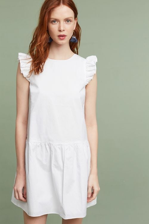 Maeve Sadie Drop-Waist Dress White Anthropologie dresses sale