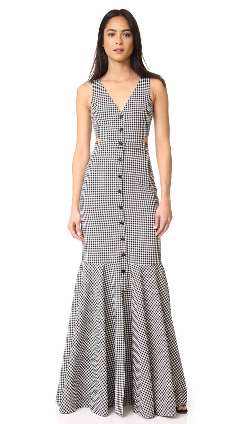 Marissa Webb Judith Gingham Maxi Dress Birch gingham dresses spring 2017