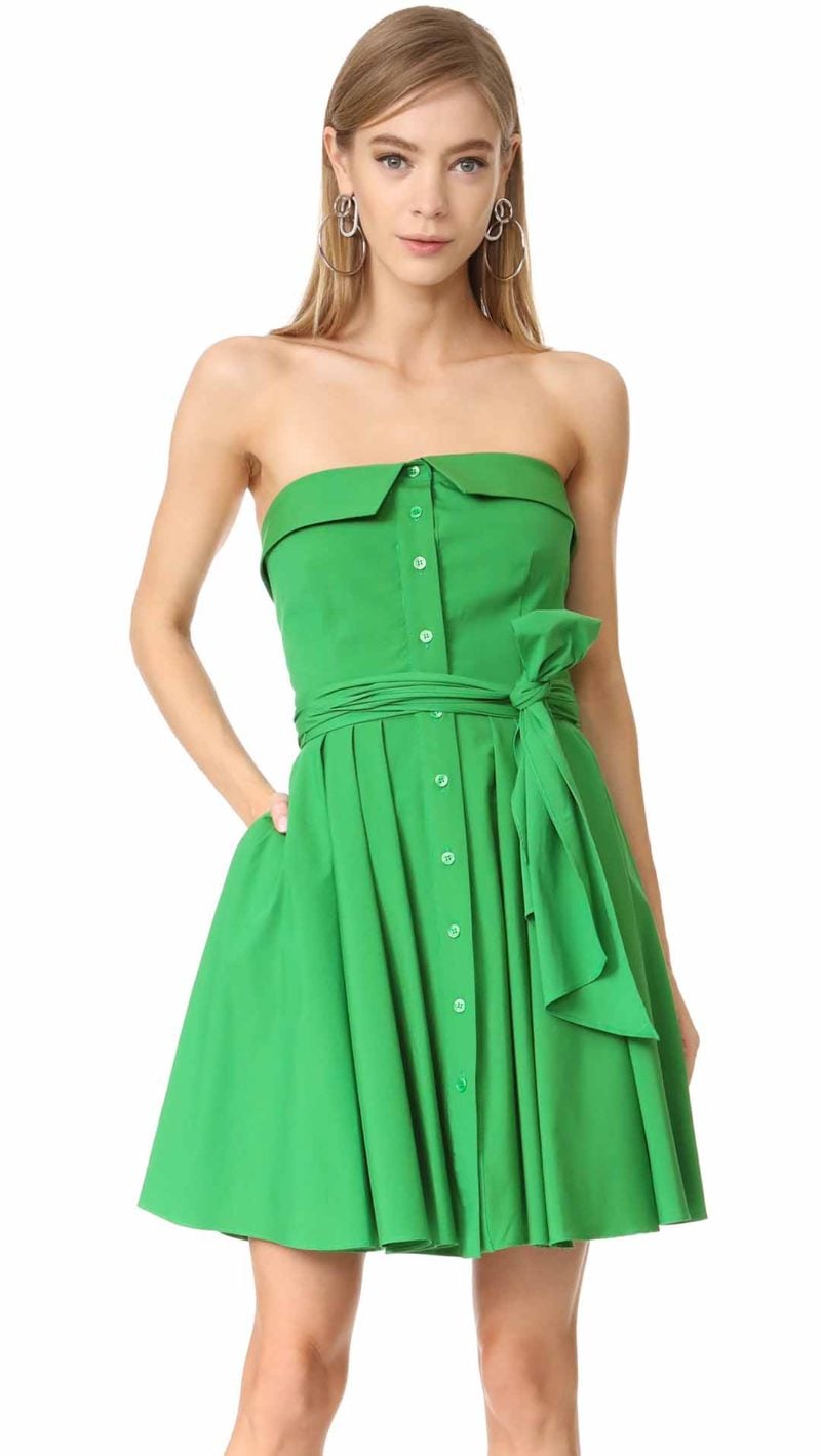 Milly Heidi Strapless Dress Emerald Green strapless dresses kentucky derby