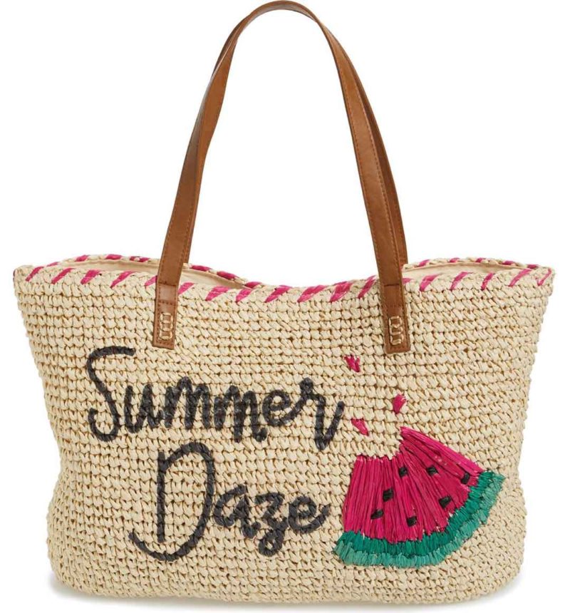 NORDSTROM Summer Daze Straw Tote Natural Watermelon straw totes spring 2017