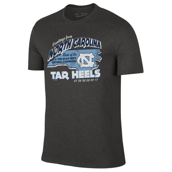 North Carolina Tar Heels Charcoal 2017 NCAA Men's Basketball National Champions Greetings T-Shirt