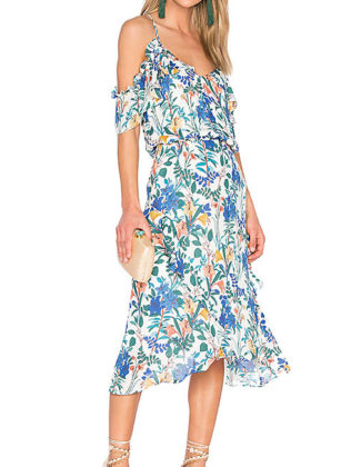 PARKER Kam Floral Print Cold Shoulder Dress Tulum floral print dresses spring 2017