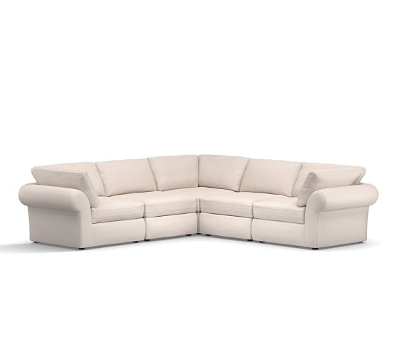 PB AIR UPHOLSTERED 5-PIECE L-SHAPED SECTIONAL Pottery Barn Earth Day Sale