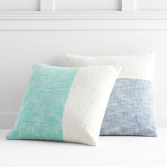 PBteen Color Block Pillow Cover Aqua, Blue pottery barn teen pbteen bedding and throw pillows Sale