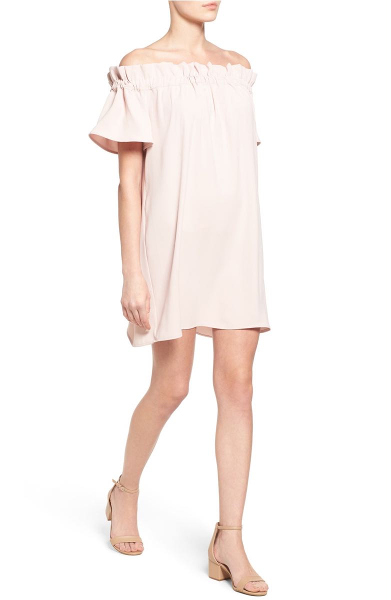 PLEIONE Off The Shoulder Dress Pink Smoke off the shoulder dresses kentucky derby